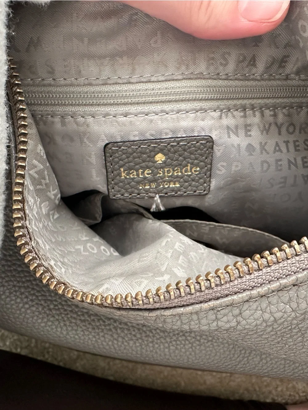 kate spade Pebbled Leather Hobo Bag in Dark Grey